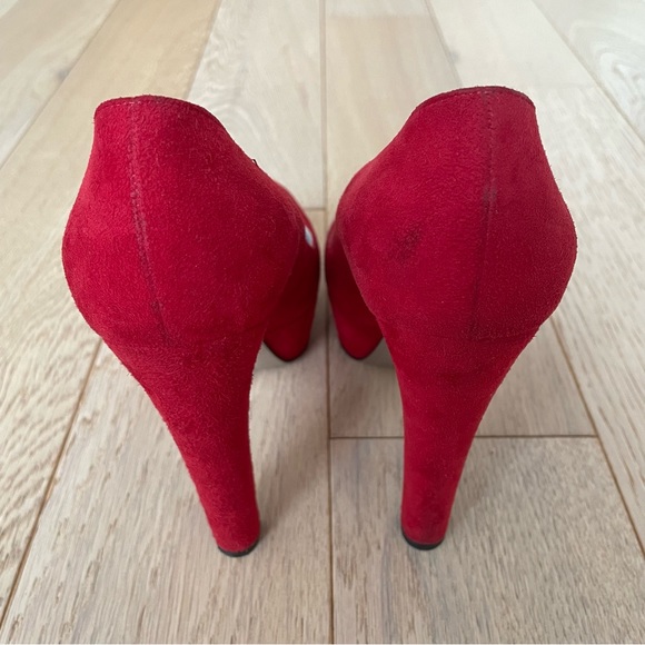 Prada Red Suede Pumps - Picture 8 of 13